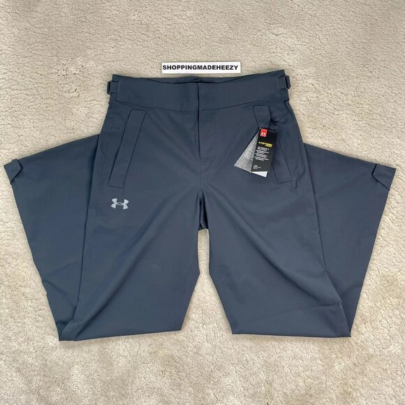 [S] UNDER ARMOUR UA STORM Rain Pants Waterproof Adjustable Gray 1305788-008